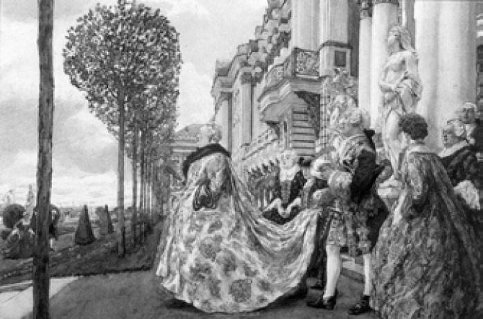 Е. Е. Лансере. Императрица Елизавета Петровна в Царском Селе Е. Е. Лансере. Императрица Елизавета Петровна в Царском Селе